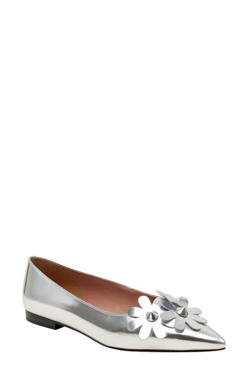 Narcisus Pointed Toe Flat in Silver