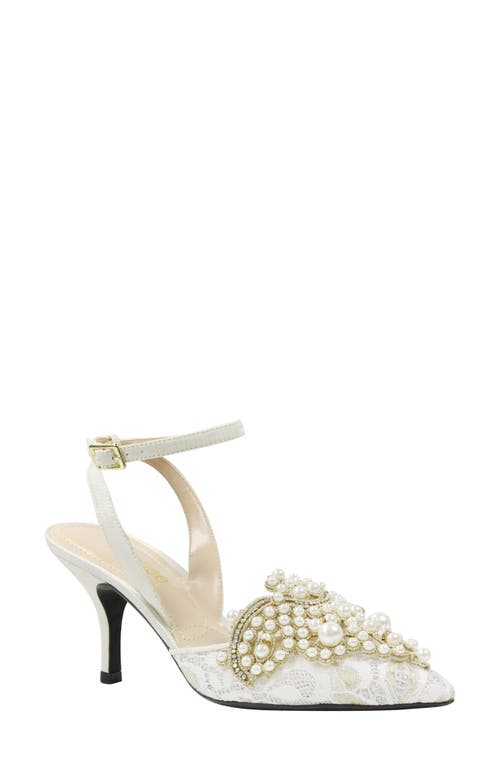 J. Reneé Desdemona Pointed Toe Pump In Ivory/white Fabric