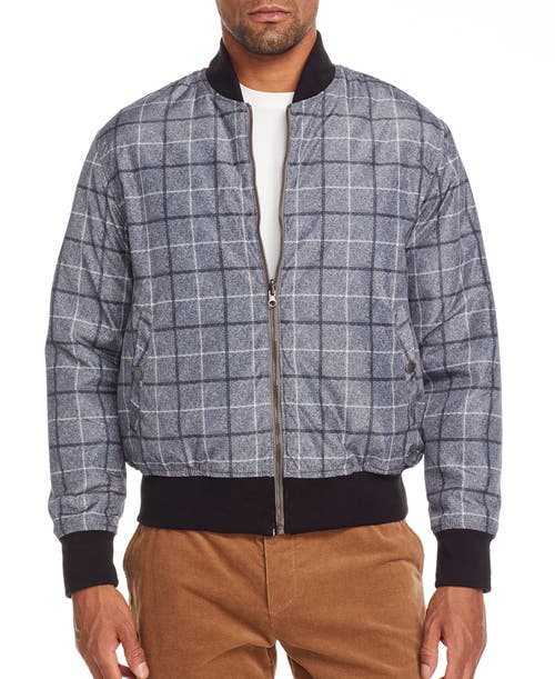 Brooklyn Brigade Herringbone Reversible Bomber Jacket In Black/grey