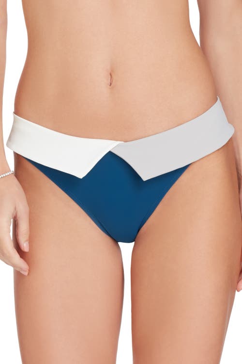 Shop Valimare Capri Colorblock Bikini Bottom In Mineral Blue