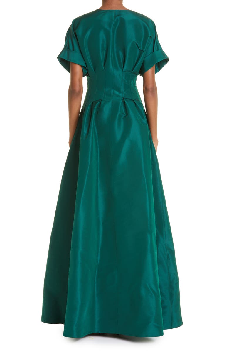 Carolina Herrera Roll Sleeve Silk Gown | Nordstrom