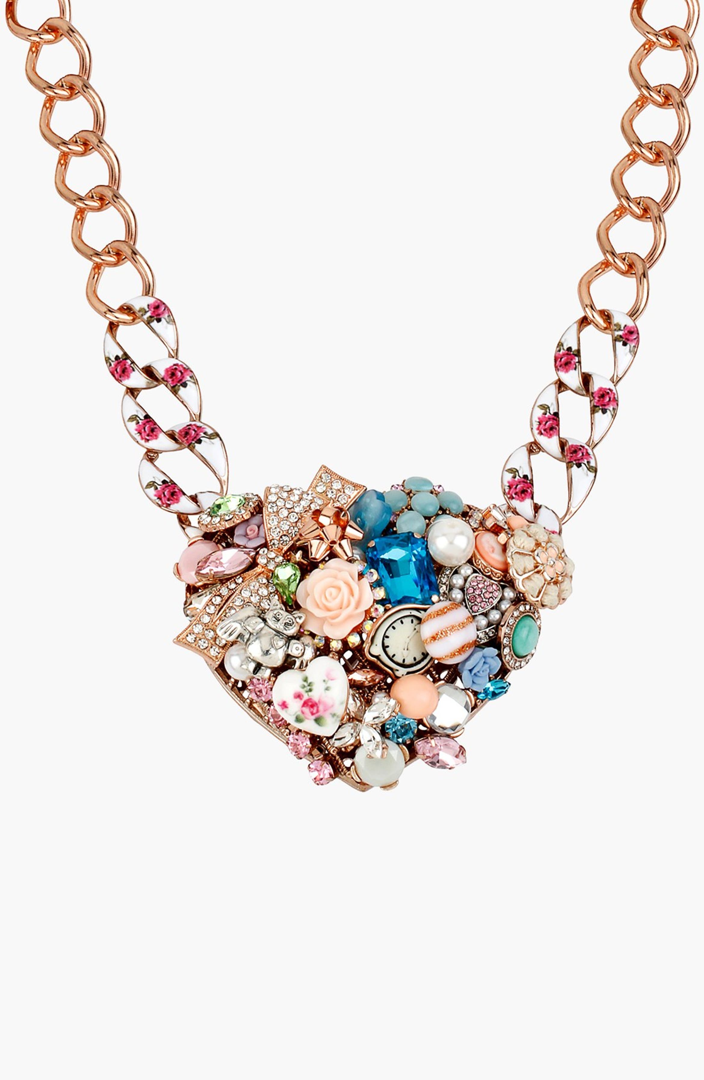 Betsey Johnson 'Vintage Bow' Pendant Necklace | Nordstrom