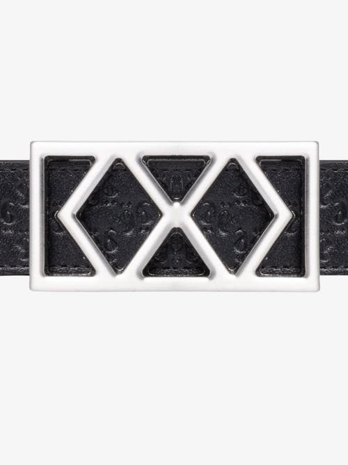 Shop Place Of Elms Double Diamond Reversible Leather Belt In Black