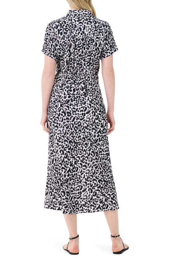 Nic + Zoe Animal Print Peplum Top In Black Multi