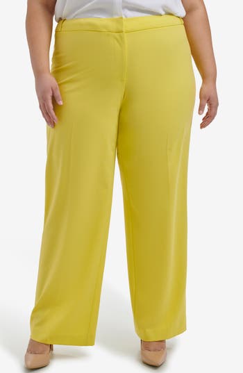Calvin Klein Plus Size Lux Highline Tab-waist Pants In Pear