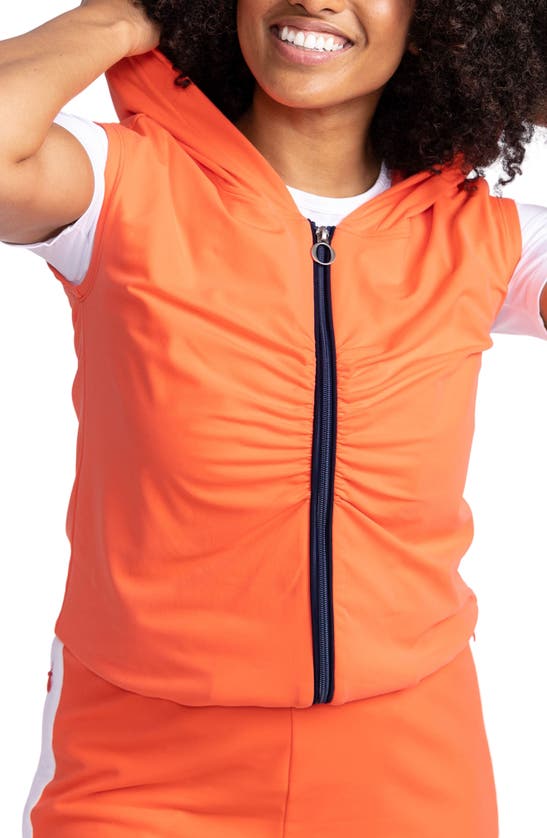 Shop Kinona Fall Ball Hooded Golf Vest In Coral Red