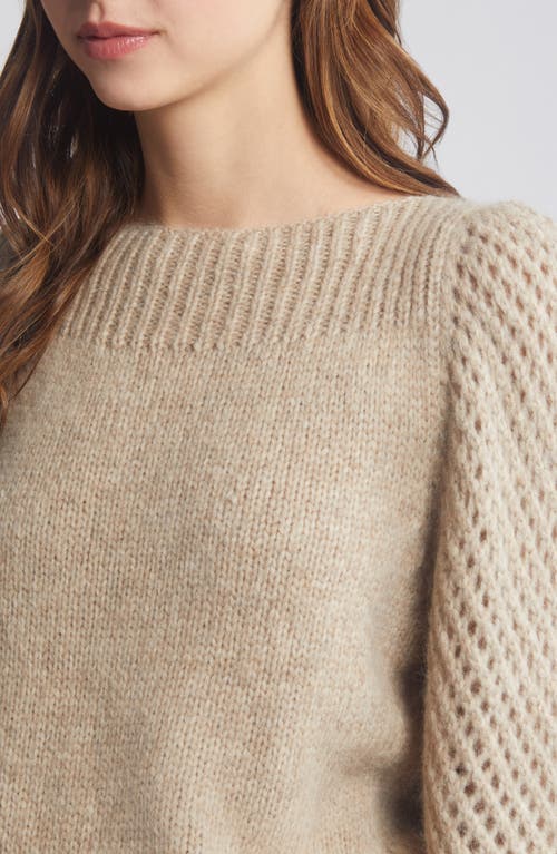 Shop Loveshackfancy Rosie Pullover Sweater In Oatmeal