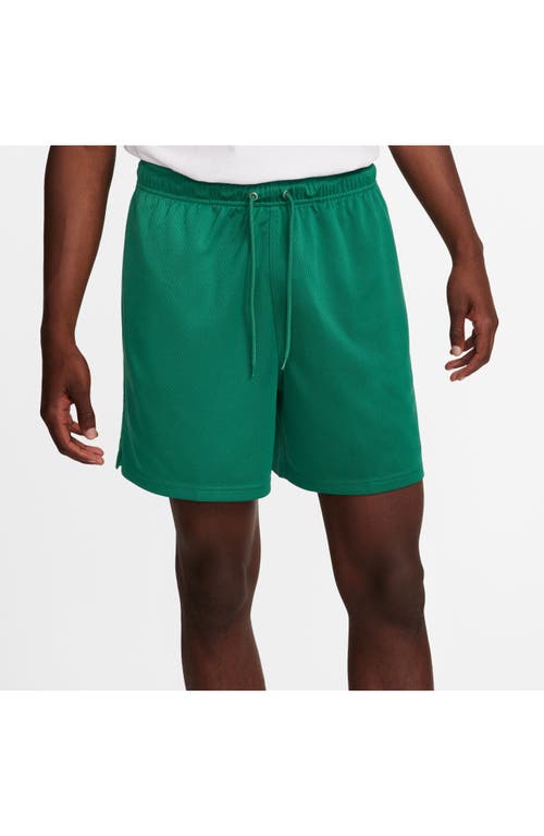 Shop Nike Club Flow Mesh Athletic Shorts In Malachite/white