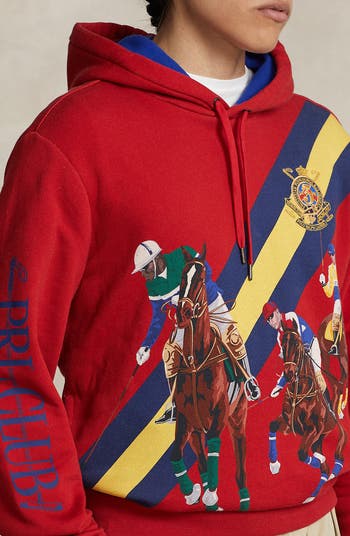 Polo fleece hoodie online red