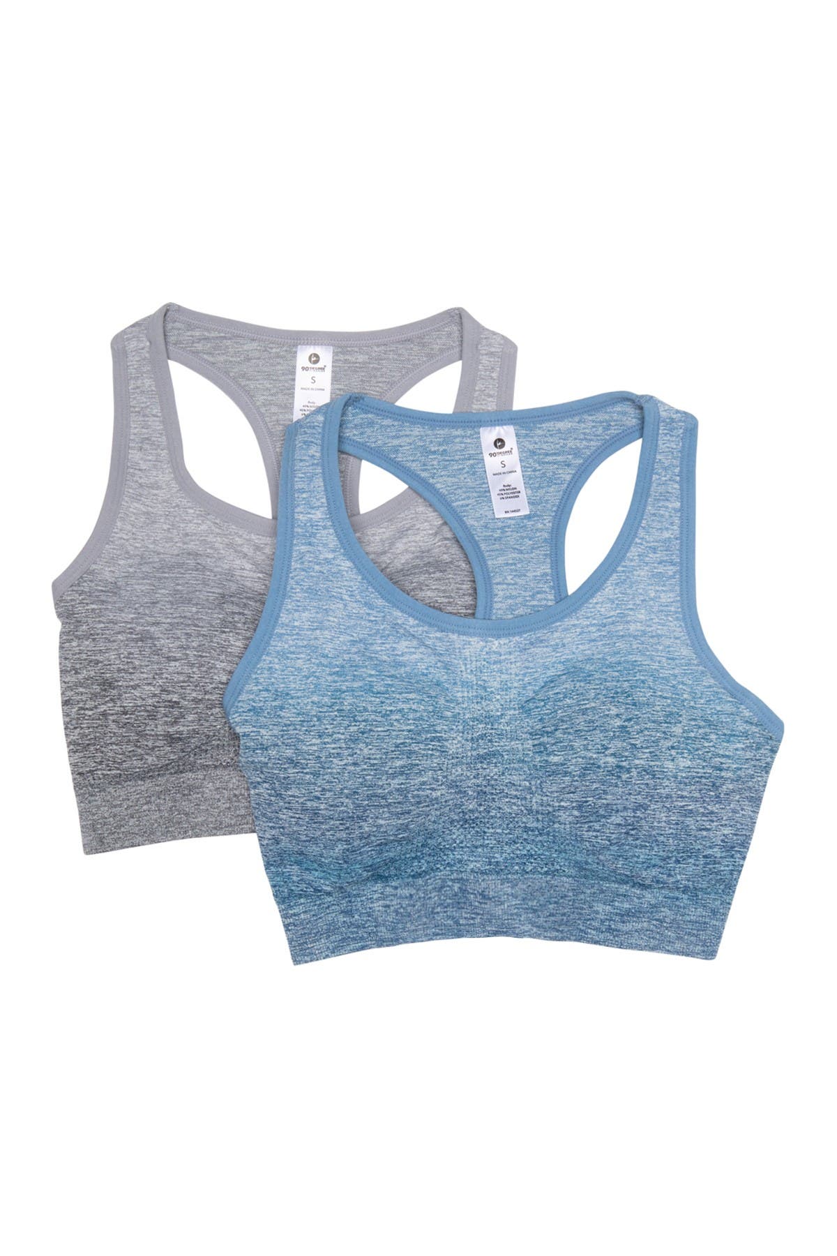 90 Degree By Reflex Ombre Heathered Knit Seamless Sports Bra Pack Of 2 Hautelook