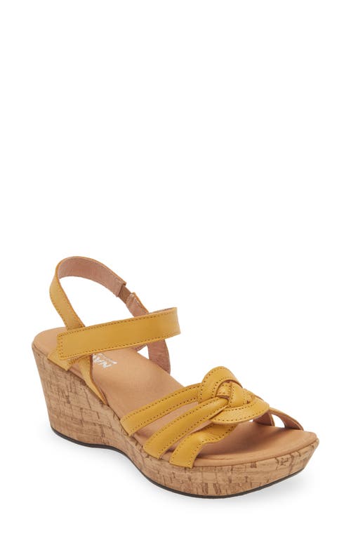 Tropical Platform Wedge Sandal in Marigold Leather