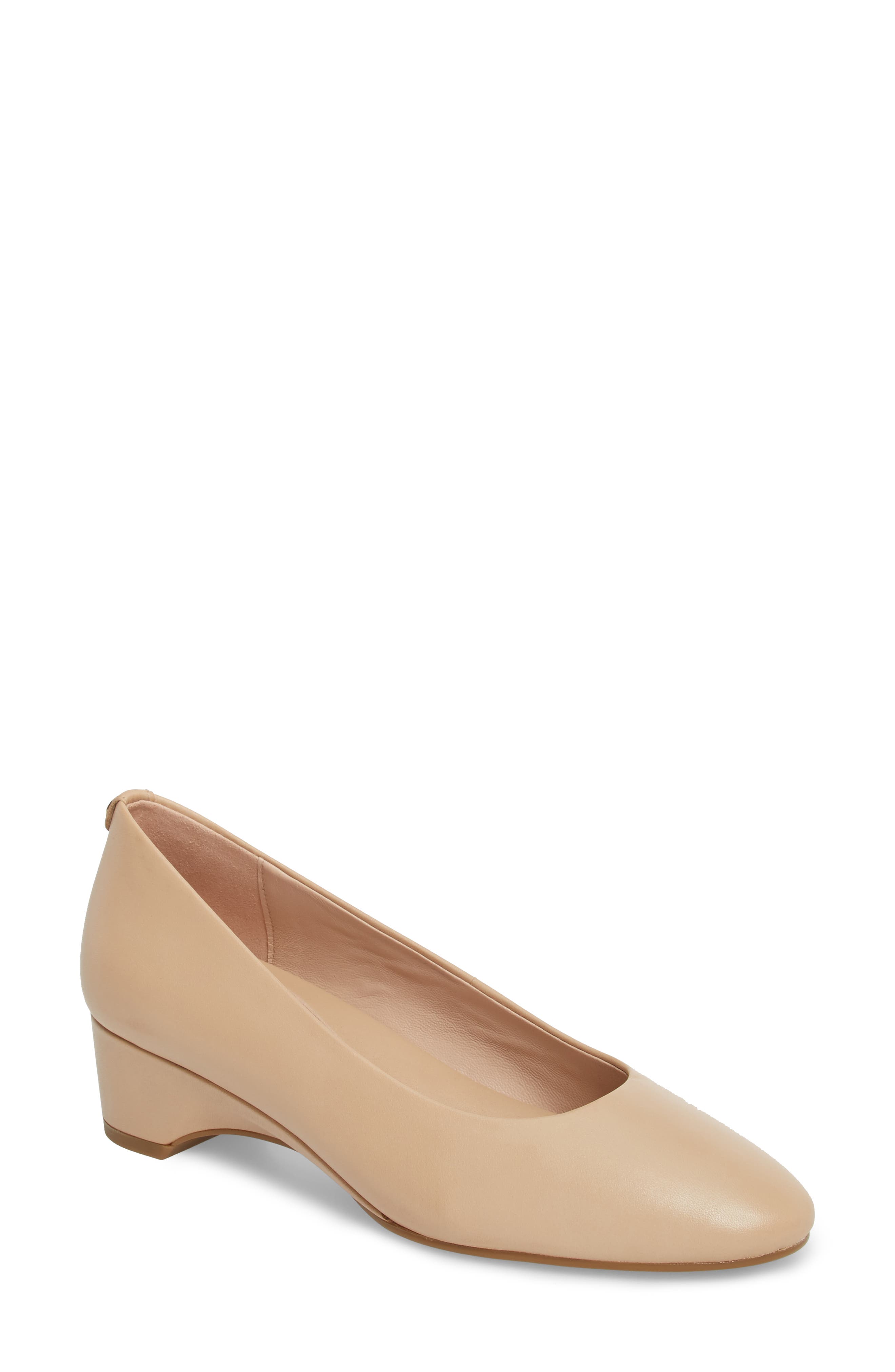Taryn Rose Babs Demi-Wedge Pump, Beige
