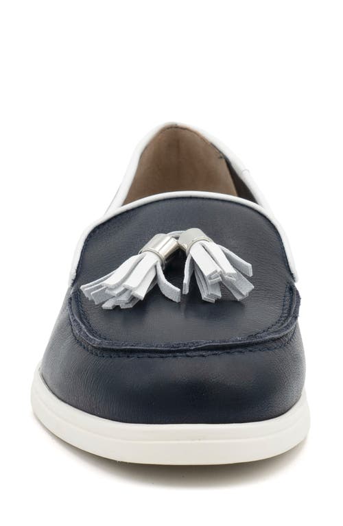 Shop Amalfi By Rangoni Rampichino Tassel Loafer In Navy/white - Silver Acc