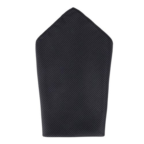 Trafalgar Leyton Diagonal Lined Tone on Tone Silk 12 x 12 Pocket Square in Graphite 