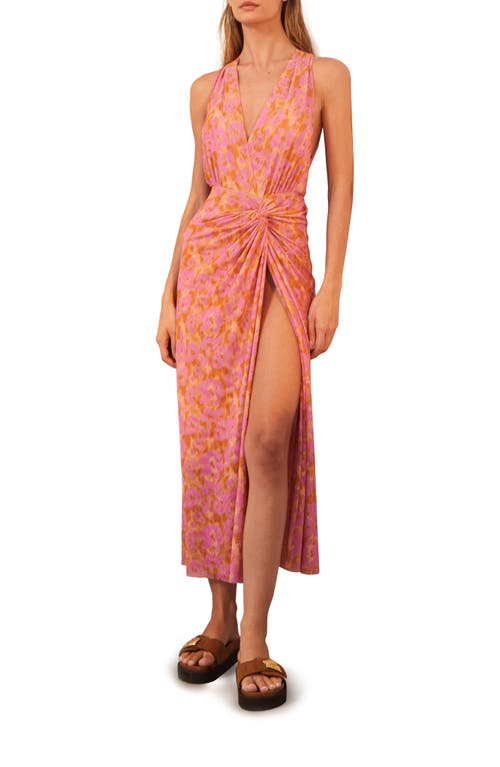 Mosqueta Karina Cover-Up Midi Dress in Pink Multi