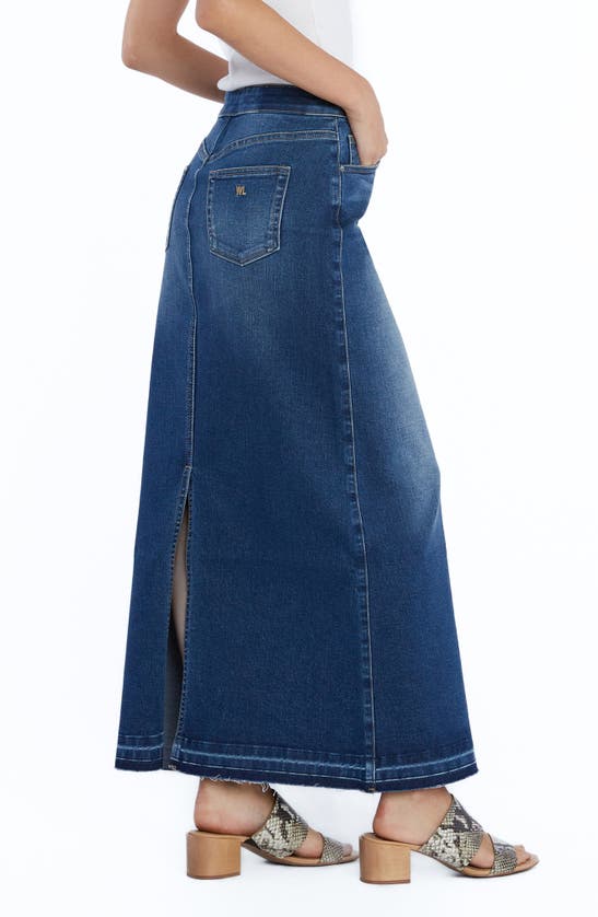 Shop Wash Lab Denim Align Denim Maxi Skirt In Aquamarine
