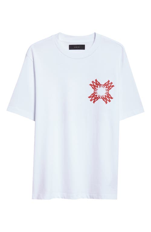 Amiri Mens White Red Quad Xo Branded Cotton-jersey T-shirt In White