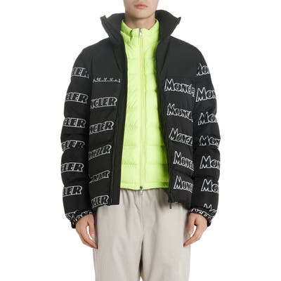 Moncler Faiveley Logo Down Puffer Jacket, Grey