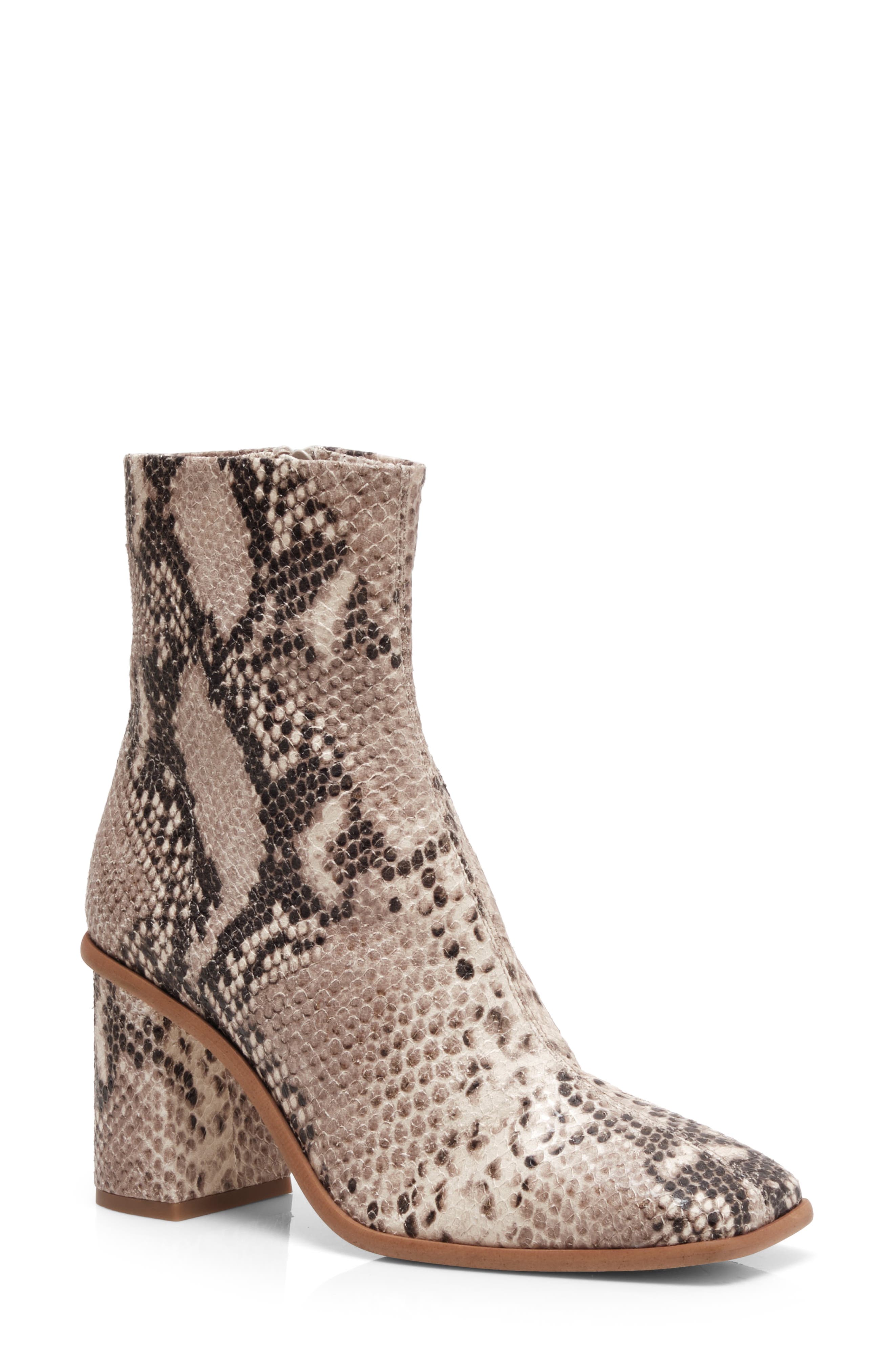 snake print booties nordstrom