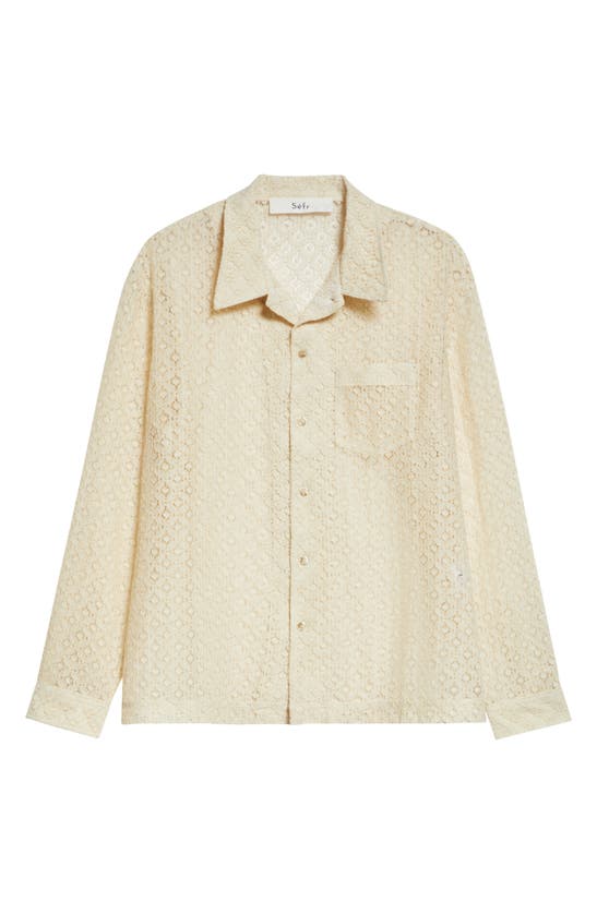 SÉFR SÉFR JAGOU LACE LONG SLEEVE CAMP SHIRT 