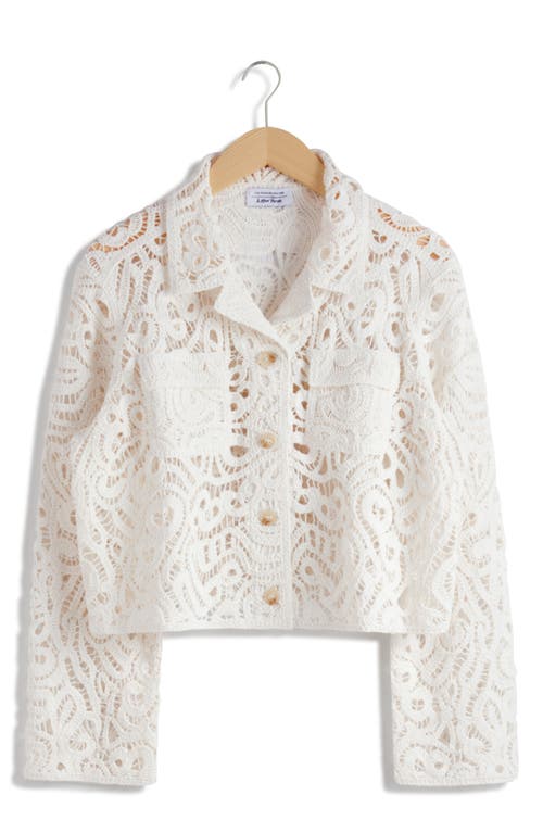 & Other Stories Lourdess Cotton Lace Jacket In White Dusty Light