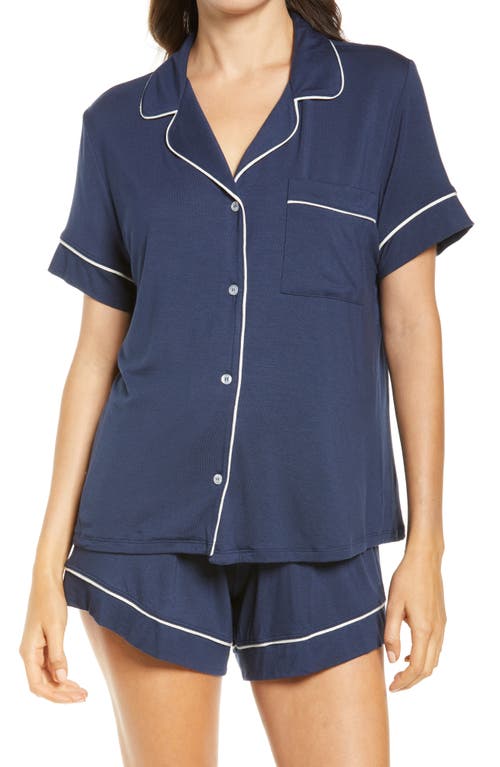 Eberjey Gisele Relaxed Jersey Knit Short Pyjamas In Blue