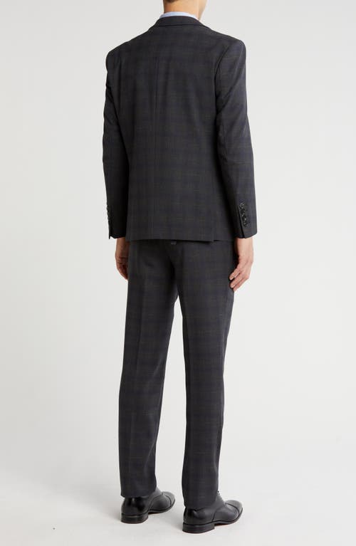 Gino Vitale Slim Fit 3-piece Dark Olive Check Suit In Dark Olive