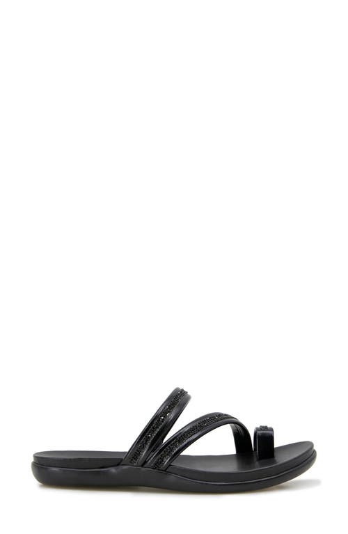 Reaction Kenneth Cole Gia Crystal Strap Slide Sandal In Black
