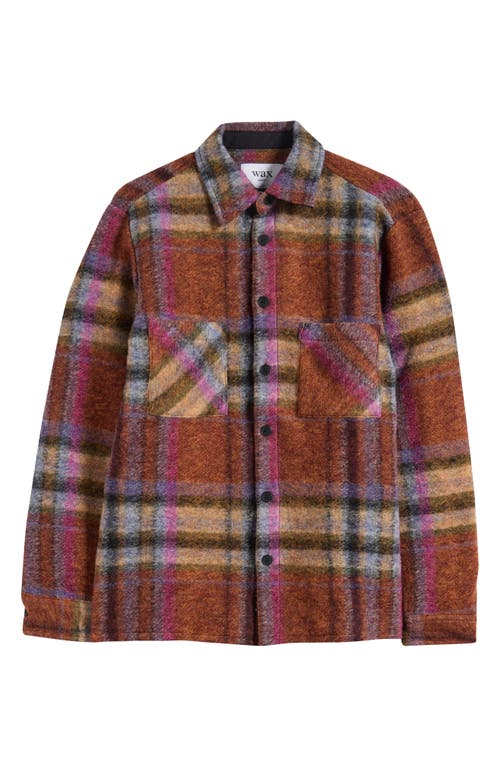 WAX LONDON WAX LONDON WHITING PLAID COTTON BLEND FLANNEL BUTTON-UP OVERSHIRT 