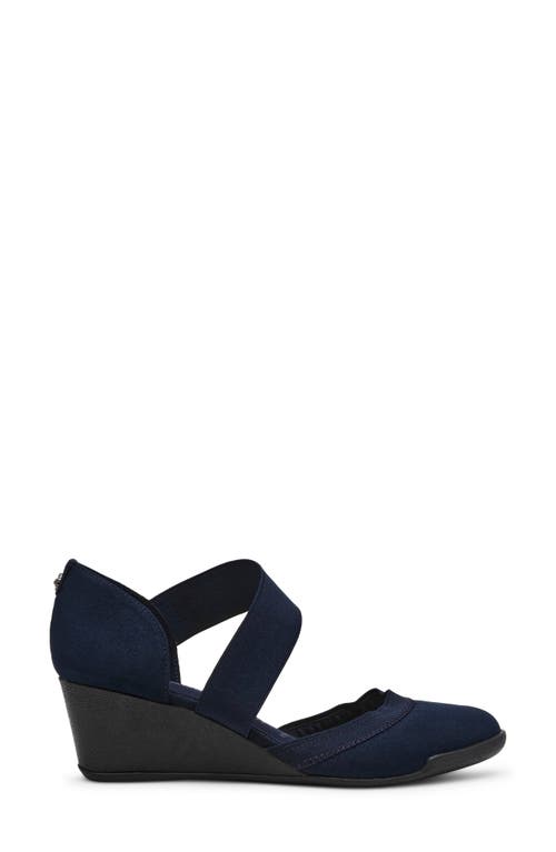 Anne Klein Tiffy Wedge Heel Pump In Navy