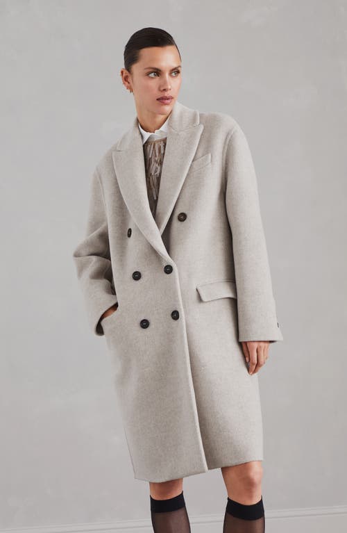 Shop Brunello Cucinelli Hand-crafted Coat In Cool Beige