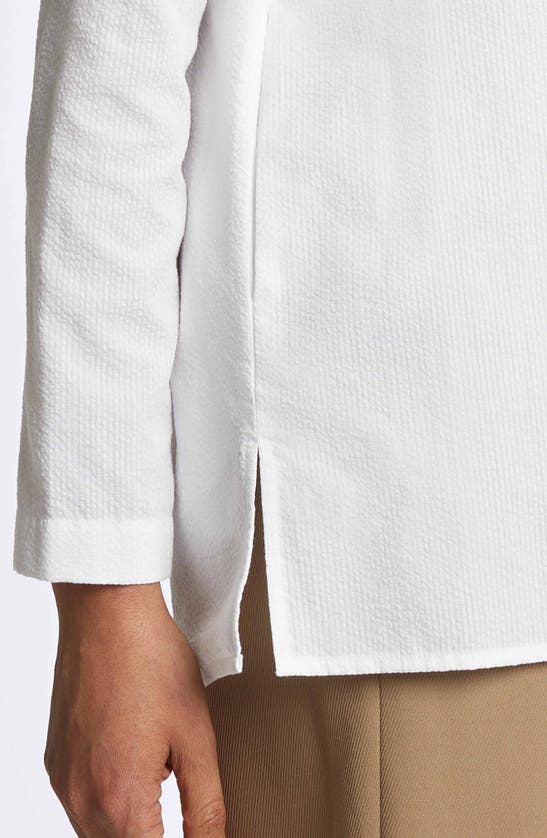 Shop Foxcroft Carolina Seersucker Button-up Shirt In White