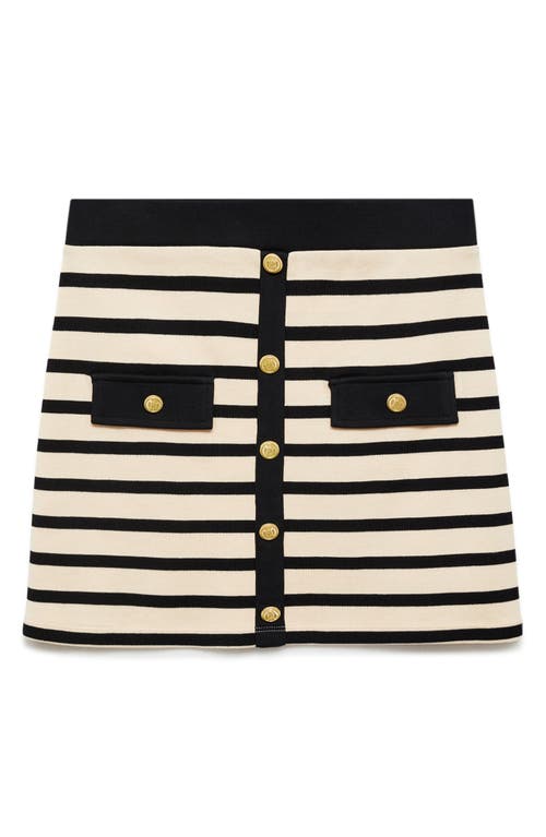 Shop Mango Knit Miniskirt In Ecru