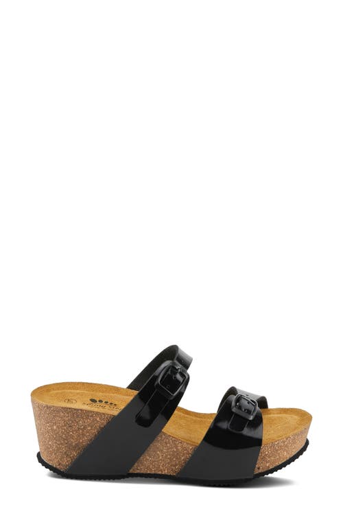 Shop Spring Step Bynum Platform Wedge Slide Sandal In Black Patent