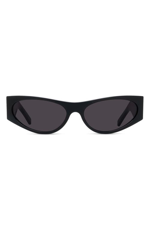 Shop Givenchy 4g 58mm Cat Eye Sunglasses In Shiny Black/smoke