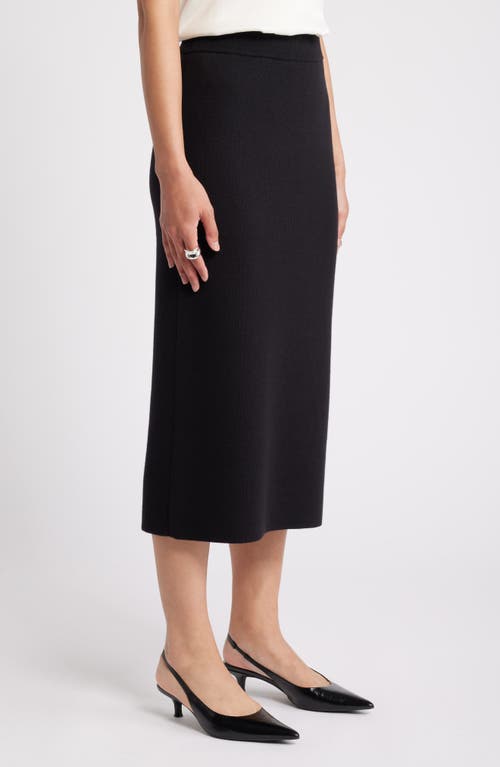 Shop Nordstrom Cotton Blend Sweater Pencil Skirt In Black Rock