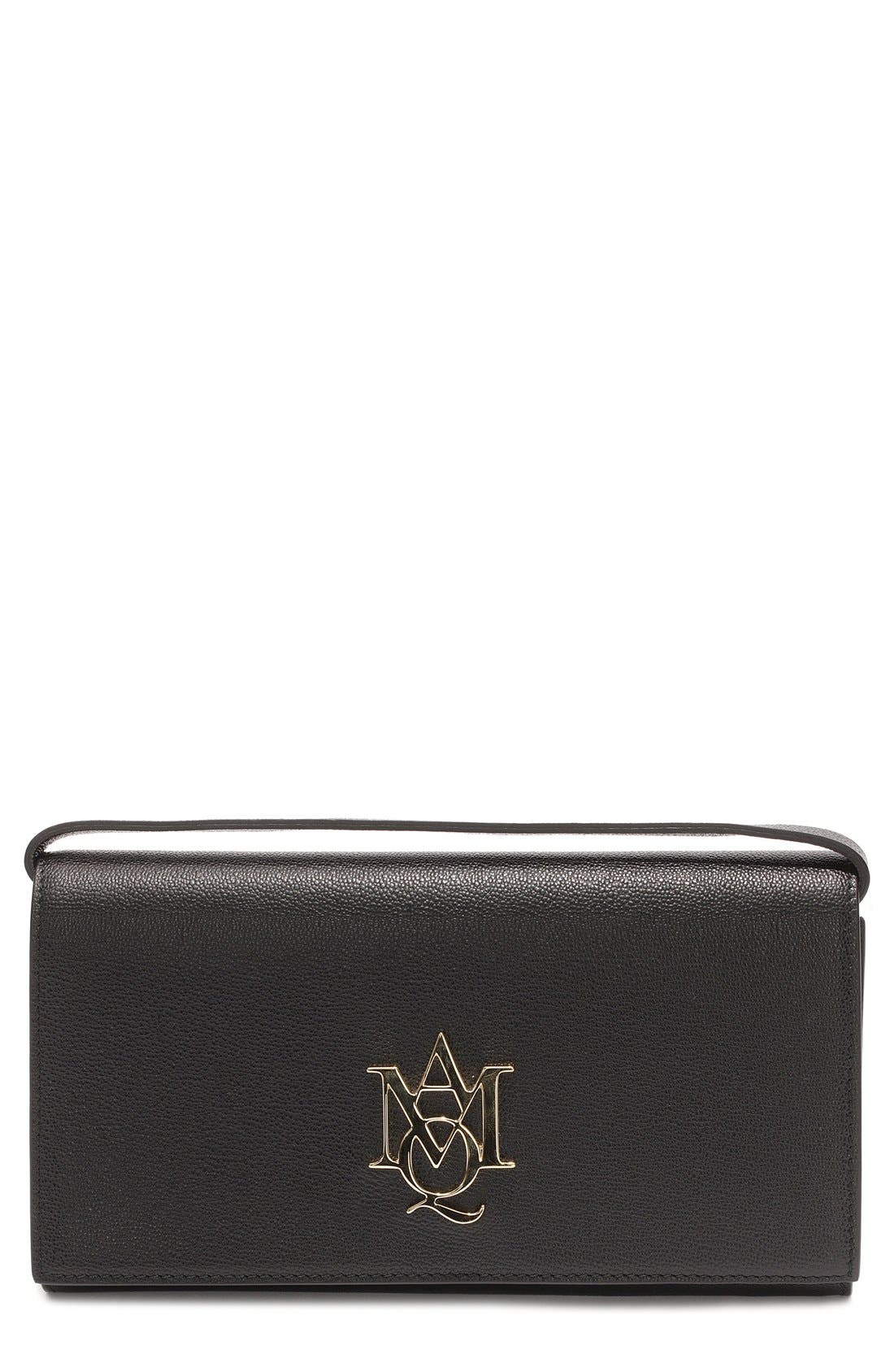 Alexander McQueen 'AMQ' Calfskin Leather Crossbody Wallet Nordstrom