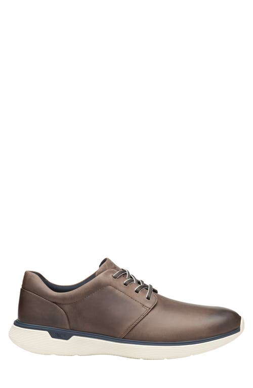 Shop Johnston & Murphy Xc4® Prentiss Waterproof Plain Toe Derby In Stone Oiled Full Grain