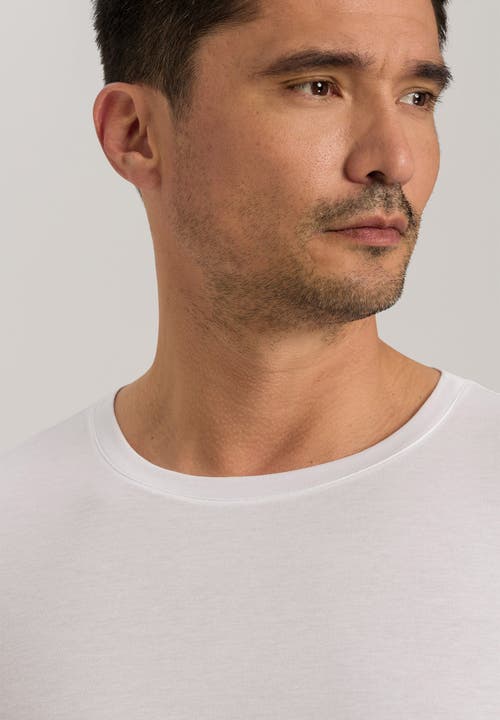 Hanro Men's Sea Island Cotton Crewneck Tee In White