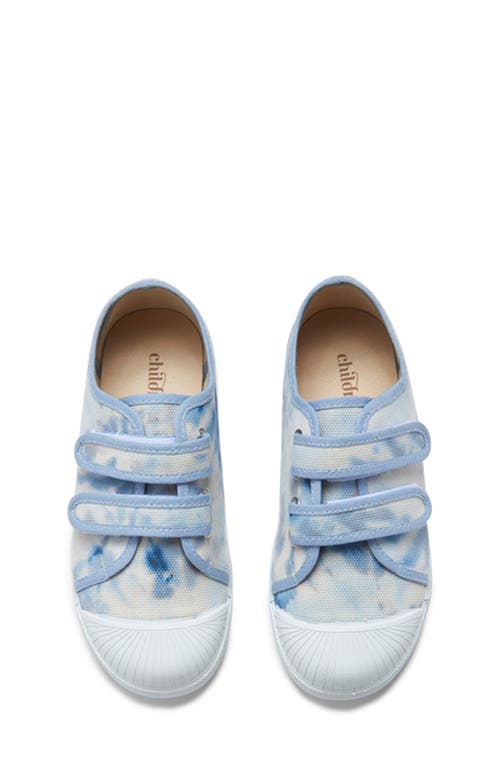 Shop Childrenchic Tie Dye Double Strap Canvas Sneaker In Tie Dye Blue