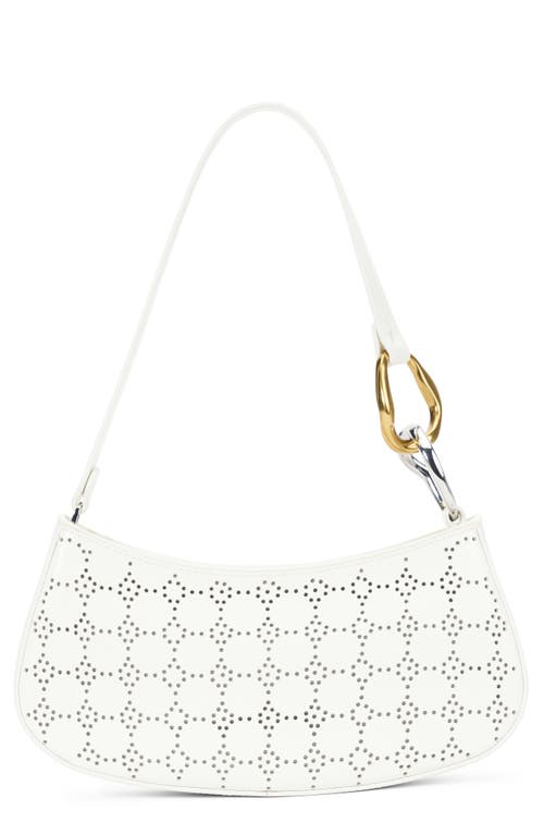 STAUD Ollie Perforated Leather Shoulder Bag in Paper Perf at Nordstrom