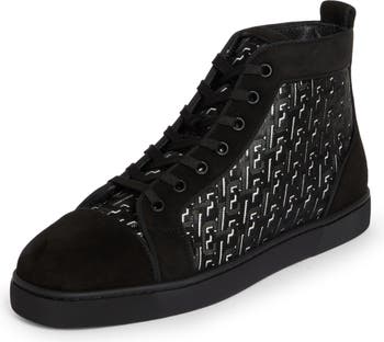 Christian Louboutin, Louis Orlato Suede-Trimmed Mesh and Leather High-Top  Sneakers, Men, Black, EU 40