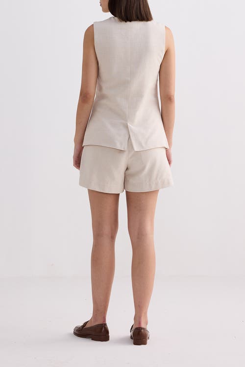 Reistor Cotton Tweed Vest Jacket In Chestnut Twist