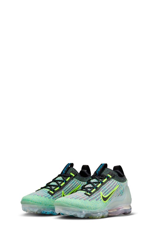 Nike Kids' Air VaporMax 2021 FK Sneaker in Volt/Black/Blue/Silver