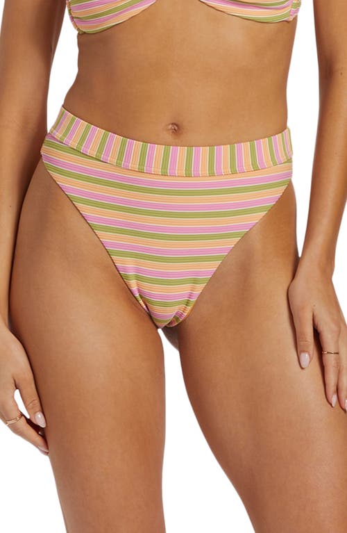 Billabong Hightide Tanlines Maya High Cut Bikini Bottoms Pink Multi at Nordstrom,