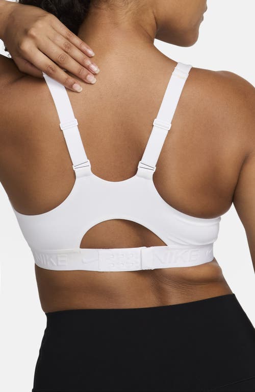 Shop Nike Indy Dri-fit High Support Sports Bra In White/stone Mauve/white