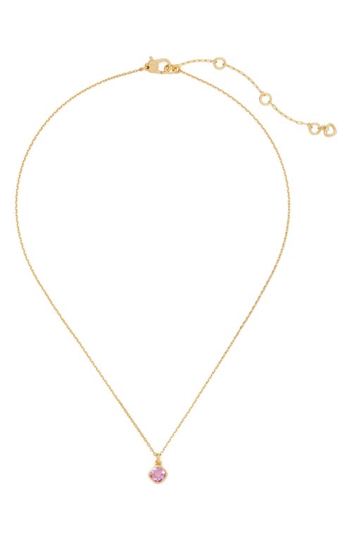 Shop Kate Spade New York Bubbly Bezel Mini Pendant Necklace In Pink/gold