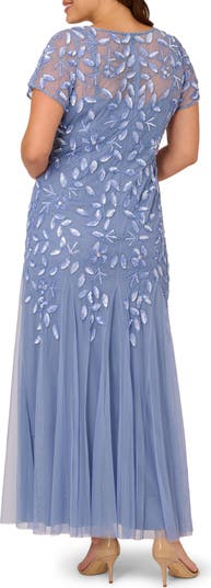 Adrianna Papell Beaded Floral Godet Gown Nordstrom