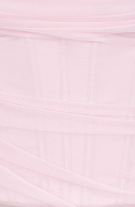 House Of Cb Georgie Mesh Strapless Corset Top In Pinkesque