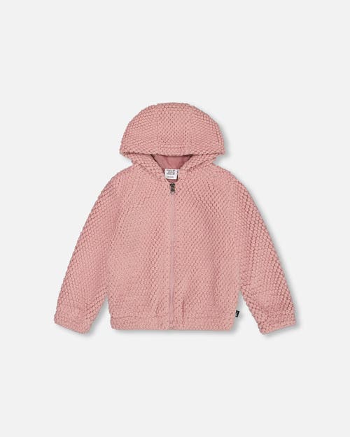 Shop Deux Par Deux Little Girl's Hooded Plush Vest Dusty Pink In Rosette